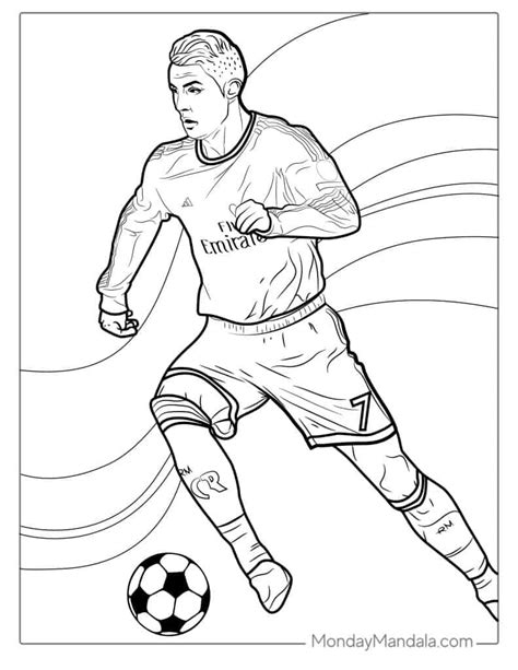 ronaldo soccer player coloring page